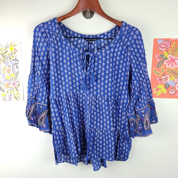 American Eagle Outfitters Tops - Boho Paisley Peasant Swing Blouse